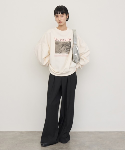 NOGLE(ノグル)の「【NOGLE/ノグル】カラーロゴグラフィックスウェット(スウェット・レディース・ブラウン/ホワイト/チャコール/ネイビー/ブラック/グレイッシュベージュ・FREE)」の10枚目の写真