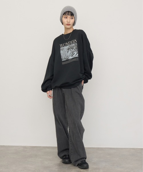 NOGLE(ノグル)の「【NOGLE/ノグル】カラーロゴグラフィックスウェット(スウェット・レディース・ブラウン/ホワイト/チャコール/ネイビー/ブラック/グレイッシュベージュ・FREE)」の19枚目の写真