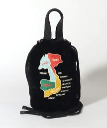 【HOUSTON/ヒューストン】VELVETEEN EFFECT BAG (TIGER) (MAP)  /刺繍別珍エフェクトバッグ(虎) (マップ)