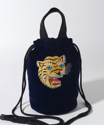 【HOUSTON/ヒューストン】VELVETEEN EFFECT BAG (TIGER) (MAP)  /刺繍別珍エフェクトバッグ(虎) (マップ)