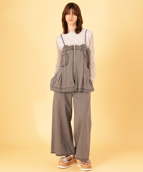 AULA AILA（アウラアイラ）の「2WAYレースシアーニットカーディガン（カーディガン/ボレロ・レディース・ブラック/イエロー×グリーン/シルバー/レッド・0）」の19枚目の写真