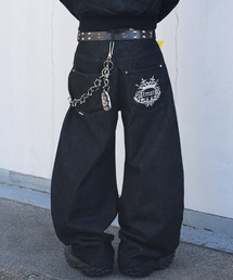 ATMARK（アットマーク）の「《２サイズ展開 / UNISEX 》ATMARKトライバルクラウンロゴバギーデニム　セットアップ可能（デニムパンツ）」