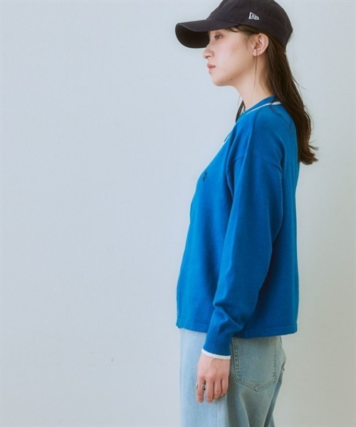 【U.S. POLO ASSN.】衿付ライン入カーディガン（カーディガン/ボレロ）｜U.S. POLO ASSN.（ユーエスポロアッスン）