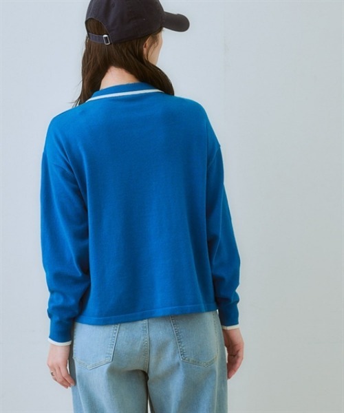 【U.S. POLO ASSN.】衿付ライン入カーディガン（カーディガン/ボレロ）｜U.S. POLO ASSN.（ユーエスポロアッスン）