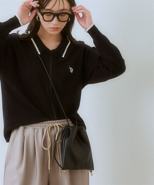 【U.S. POLO ASSN.】衿付ライン入カーディガン（カーディガン/ボレロ）｜U.S. POLO ASSN.（ユーエスポロアッスン）