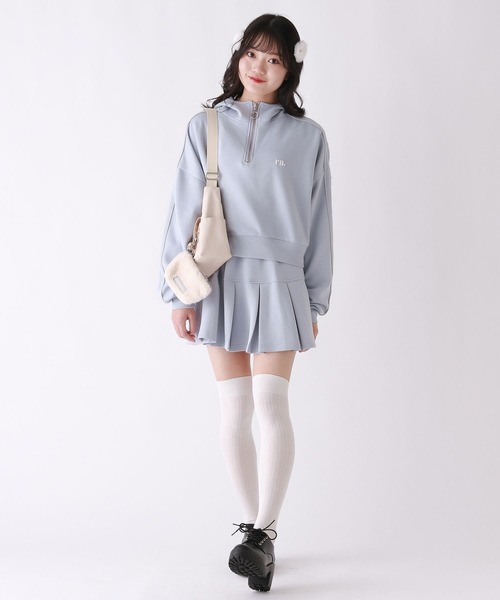 repipi armario（レピピ アルマリオ）の「ハーフZIPショートフーディ（パーカー・キッズ・アイボリー/サックスブルー/グレー・SMALL/MEDIUM/LARGE）」の7枚目の写真