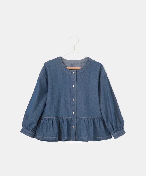 ROPE' PICNIC（ロペピクニック）の「【KIDS】裾フリルデニムブルゾン（ブルゾン・キッズ・ネイビー/サックスブルー・S/M/L）」の3枚目の写真