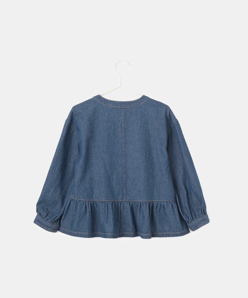 ROPE' PICNIC（ロペピクニック）の「【KIDS】裾フリルデニムブルゾン（ブルゾン・キッズ・ネイビー/サックスブルー・S/M/L）」の4枚目の写真
