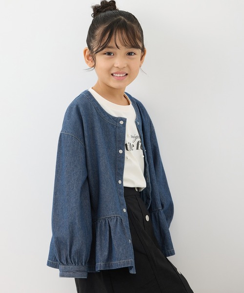 ROPE' PICNIC（ロペピクニック）の「【KIDS】裾フリルデニムブルゾン（ブルゾン・キッズ・ネイビー/サックスブルー・S/M/L）」の21枚目の写真