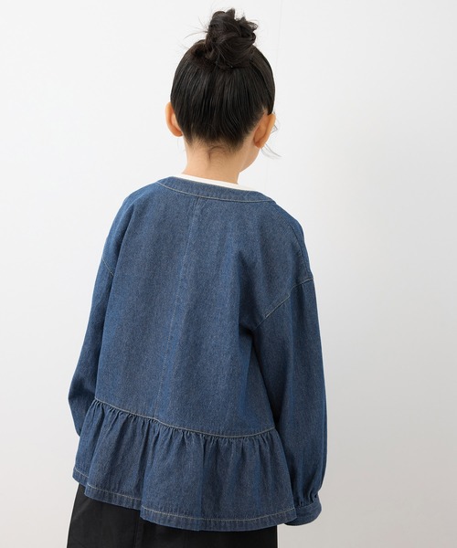 ROPE' PICNIC（ロペピクニック）の「【KIDS】裾フリルデニムブルゾン（ブルゾン・キッズ・ネイビー/サックスブルー・S/M/L）」の22枚目の写真
