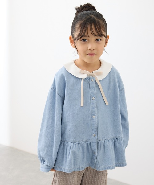 ROPE' PICNIC（ロペピクニック）の「【KIDS】裾フリルデニムブルゾン（ブルゾン・キッズ・ネイビー/サックスブルー・S/M/L）」の18枚目の写真
