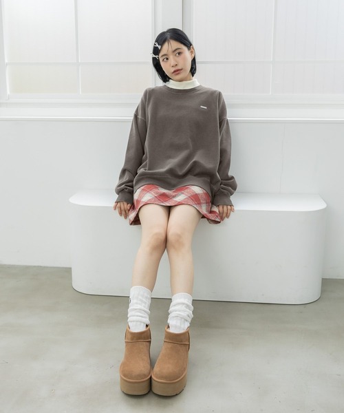 3.3 Field Trip （3.3フィールドトリップ）の「3.3 Field Trip／ピグメントプルオーバー(裏起毛)（スウェット・レディース・ネイビー/チャコール・FREE）」の3枚目の写真