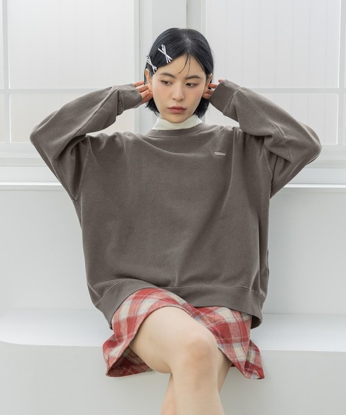 3.3 Field Trip （3.3フィールドトリップ）の「3.3 Field Trip／ピグメントプルオーバー(裏起毛)（スウェット・レディース・ネイビー/チャコール・FREE）」の5枚目の写真