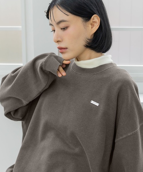 3.3 Field Trip （3.3フィールドトリップ）の「3.3 Field Trip／ピグメントプルオーバー(裏起毛)（スウェット・レディース・ネイビー/チャコール・FREE）」の7枚目の写真