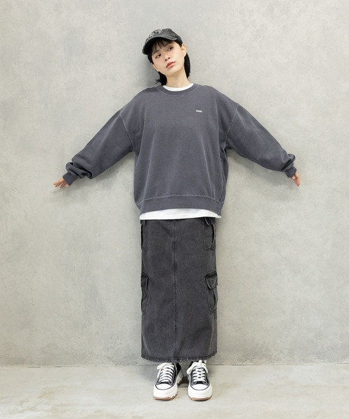 3.3 Field Trip （3.3フィールドトリップ）の「3.3 Field Trip／ピグメントプルオーバー(裏起毛)（スウェット・レディース・ネイビー/チャコール・FREE）」の13枚目の写真