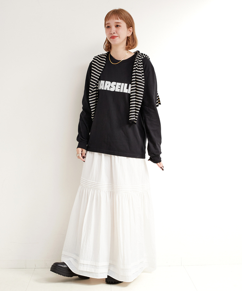 B.C STOCK(ベーセーストック)の「TRICOMER/トリコメル 別注 ロンTEE(Tシャツ/カットソー・レディース・ブラック/ホワイト×ホワイト/ブラックミックス/ホワイト/ホワイト系その他/ブラック系その他・FREE)」の11枚目の写真