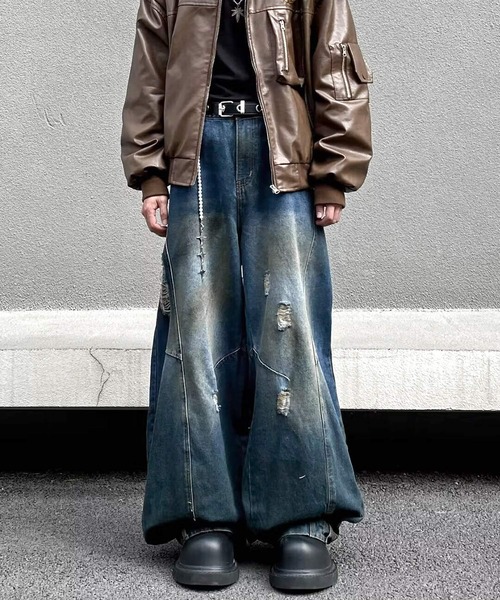 Oh-bigbamboo様 スウィムダングレア デイリーパンツ　L ポケット１つ ウォッシャブルギャバジン イージーセミワイドパンツ