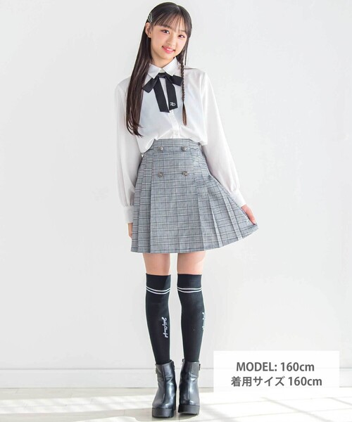 ZIDDY（ジディ）の「リボンタイ付きブラウス(130~160cm)（シャツ/ブラウス・キッズ・ブルー/ホワイト・150cm/FREE/140cm/130cm）」の6枚目の写真