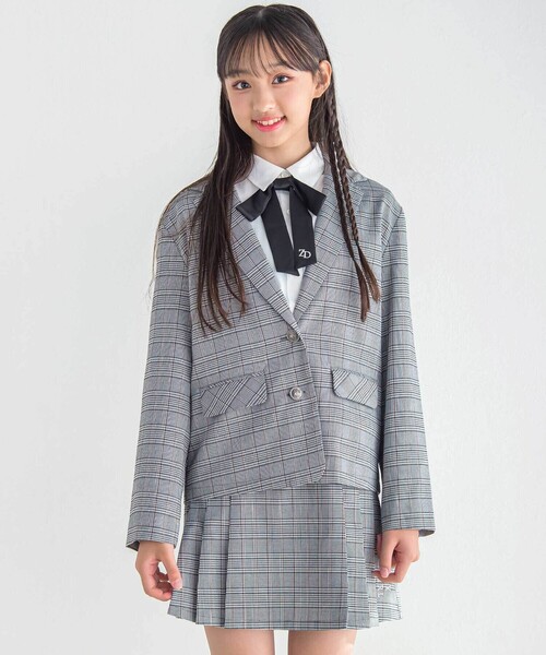 ZIDDY（ジディ）の「リボンタイ付きブラウス(130~160cm)（シャツ/ブラウス・キッズ・ブルー/ホワイト・150cm/FREE/140cm/130cm）」の9枚目の写真