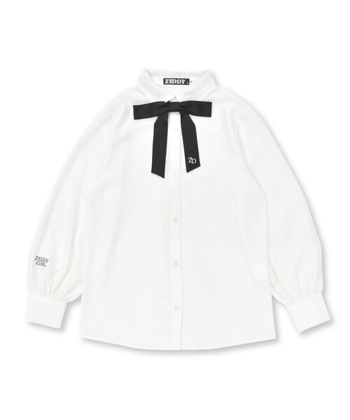 ZIDDY（ジディ）の「リボンタイ付きブラウス(130~160cm)（シャツ/ブラウス・キッズ・ブルー/ホワイト・150cm/FREE/140cm/130cm）」の12枚目の写真