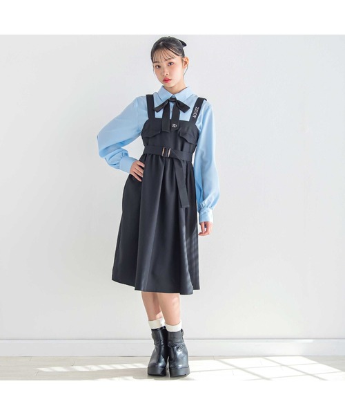 ZIDDY（ジディ）の「リボンタイ付きブラウス(130~160cm)（シャツ/ブラウス・キッズ・ブルー/ホワイト・150cm/FREE/140cm/130cm）」の5枚目の写真