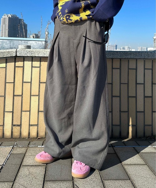 sedacle スタッズダックジャケットスタッズコットンパンツ セットアップ タックアソートスラックス（スラックス）｜sedacle（セダクル