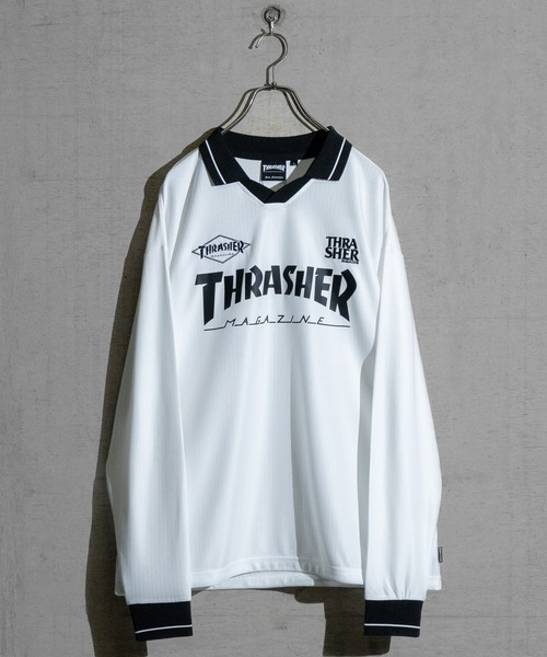 THRASHER(スラッシャー)の「【at】〔THRASHER/スラッシャー〕シャドウストライプ フロントロゴ ユニフォームデザイン ゲームシャツ(Tシャツ/カットソー・メンズ・ホワイト/ブラック・LARGE/MEDIUM)」の18枚目の写真