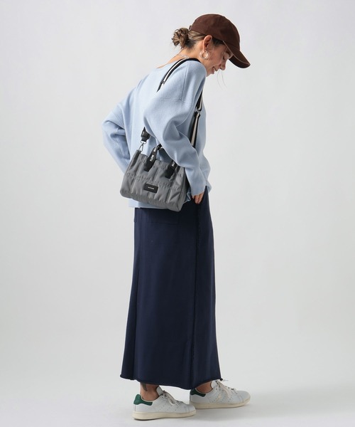 [500mlのペットボトルも入る]ロゴハンドルキルトミニショルダーバッグ（ショルダーバッグ）｜BAYFLOW（ベイフロー）