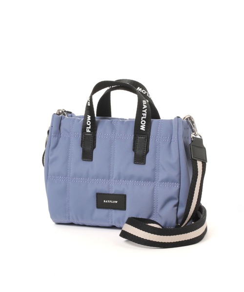 [500mlのペットボトルも入る]ロゴハンドルキルトミニショルダーバッグ（ショルダーバッグ）｜BAYFLOW（ベイフロー）