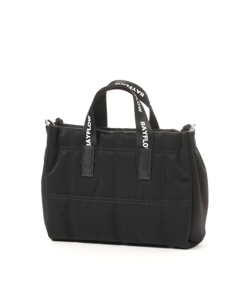 [500mlのペットボトルも入る]ロゴハンドルキルトミニショルダーバッグ（ショルダーバッグ）｜BAYFLOW（ベイフロー）