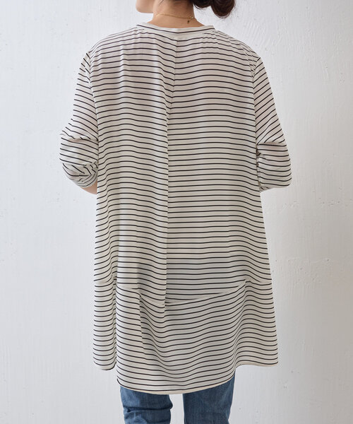 BEARDSLEY(ビアズリー)の「後ろドレープTブラウス(ボーダー)(シャツ/ブラウス・レディース・ホワイト・0/FREE)」の22枚目の写真