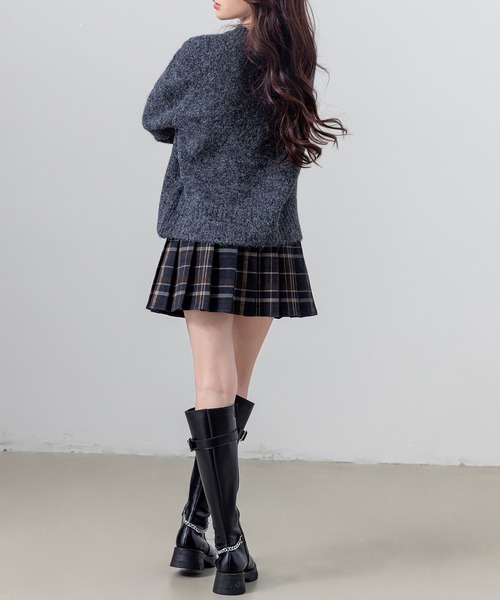 DAY CLOSET(デイ クローゼット)の「【ふわふわニット】長袖 バレエコア リボンモチーフ ジャガード ニット セーター レディース(ニット/セーター・レディース・グレー/オフホワイト/ライラック/ブラック・FREE)」の12枚目の写真