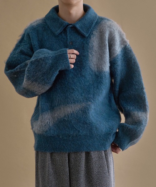 アブストラクトルーズニットポロ（ニット/セーター）｜epnok