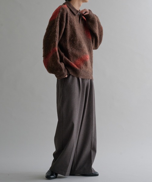 epnok(エプノック)の「アブストラクトルーズニットポロ(ニット/セーター・メンズ・ネイビー/ダークブラック/ライトグレー/ダークブラウン/グレー系1/レッド/ベージュ/ピンク系1/アッシュブラウン/ライトブルー・SMALL/MEDIUM/LARGE)」の22枚目の写真