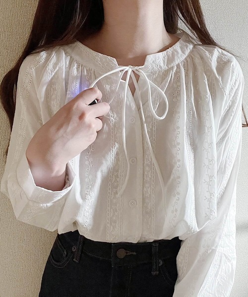 セール】フラワー刺繍ブラウス（シャツ/ブラウス）｜Nana（ナナ）の