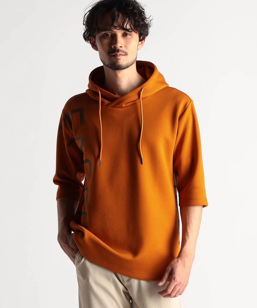 NICOLE CLUB FOR MEN(ニコルクラブフォーメン)の「ビッグロゴプリント5分袖パーカー(パーカー・メンズ・オフホワイト/ブラック/アッシュグレー/ミント/オレンジ系/その他・MEDIUM/LARGE/X-LARGE)」の5枚目の写真