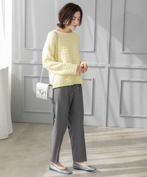 OPAQUE.CLIP（オペークドットクリップ）の「《SS-LLsize》美脚ストレッチイージーテーパードパンツ【洗濯機洗い可/防シワ】（その他パンツ・レディース・サックスブルー/チャコールグレー/ブラック/ベージュ・38/40/36/34/42）」の9枚目の写真