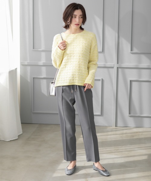 OPAQUE.CLIP（オペークドットクリップ）の「《SS-LLsize》美脚ストレッチイージーテーパードパンツ【洗濯機洗い可/防シワ】（その他パンツ・レディース・サックスブルー/チャコールグレー/ブラック/ベージュ・38/40/36/34/42）」の10枚目の写真