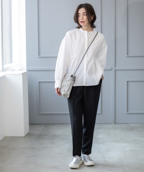 OPAQUE.CLIP（オペークドットクリップ）の「《SS-LLsize》美脚ストレッチイージーテーパードパンツ【洗濯機洗い可/防シワ】（その他パンツ・レディース・サックスブルー/チャコールグレー/ブラック/ベージュ・38/40/36/34/42）」の14枚目の写真