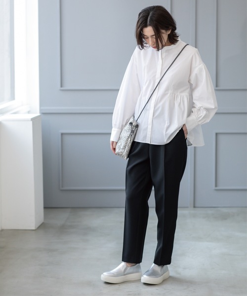 OPAQUE.CLIP（オペークドットクリップ）の「《SS-LLsize》美脚ストレッチイージーテーパードパンツ【洗濯機洗い可/防シワ】（その他パンツ・レディース・サックスブルー/チャコールグレー/ブラック/ベージュ・38/40/36/34/42）」の15枚目の写真