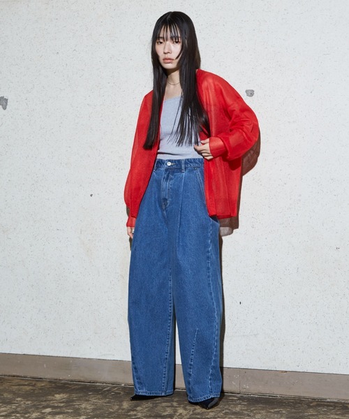 NOMINE（ノミネ）の「ジャガード シアー ニットカーディガン（カーディガン/ボレロ・レディース・レッド/ライトグレー/アイボリー/ブラック・フリー）」の11枚目の写真