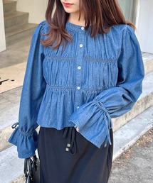 chesty デニムリボントップス RODEO CROWNS WIDE BOWL | SQUEEZE DENIM WIDE PT (ワイド