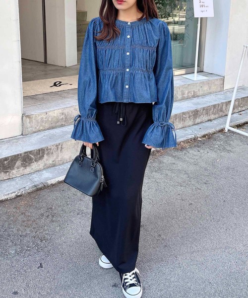 INGNI(イング)の「デニムリボンブラウス(シャツ/ブラウス・レディース・ライトブルー/ブルー・M)」の16枚目の写真