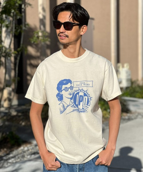 IPD(アイピーディー)の「【IPD】 MOMERIZE SS メモライズ ショートスリーブ(Tシャツ/カットソー・メンズ・オレンジ/グリーン/アイボリー・LARGE/MEDIUM/X-LARGE)」の2枚目の写真