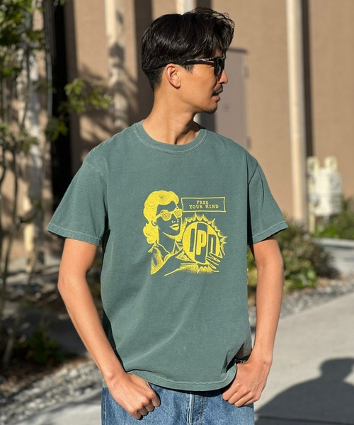 IPD(アイピーディー)の「【IPD】 MOMERIZE SS メモライズ ショートスリーブ(Tシャツ/カットソー・メンズ・オレンジ/グリーン/アイボリー・LARGE/MEDIUM/X-LARGE)」の1枚目の写真