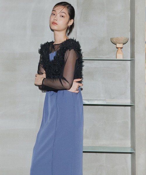 セール】【2点セットアイテム】フリンジグリッターセットドレス