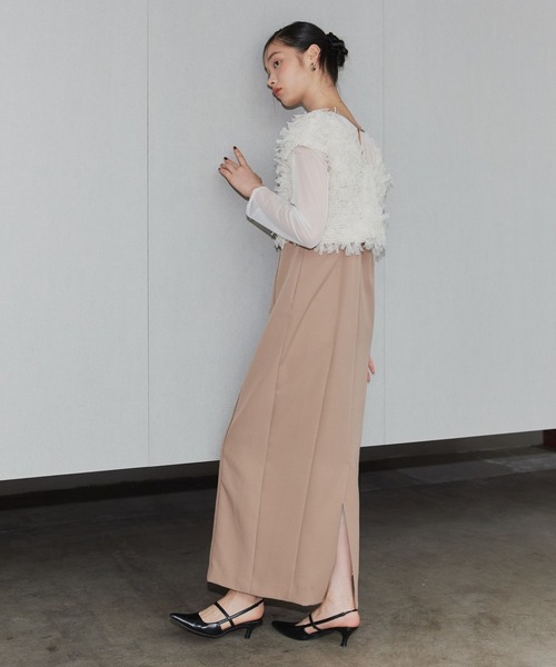 ANDRESD 黒ノースリーブトップスとベージュドレスセット ANDRESD 黒ノースリーブトップスとベージュドレスセット aoc