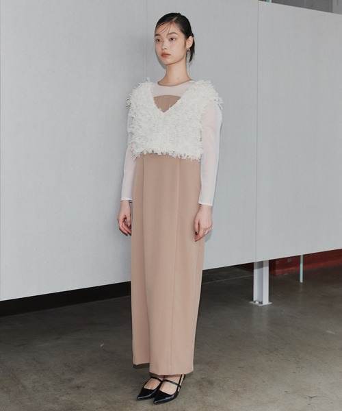 セール】【2点セットアイテム】フリンジグリッターセットドレス