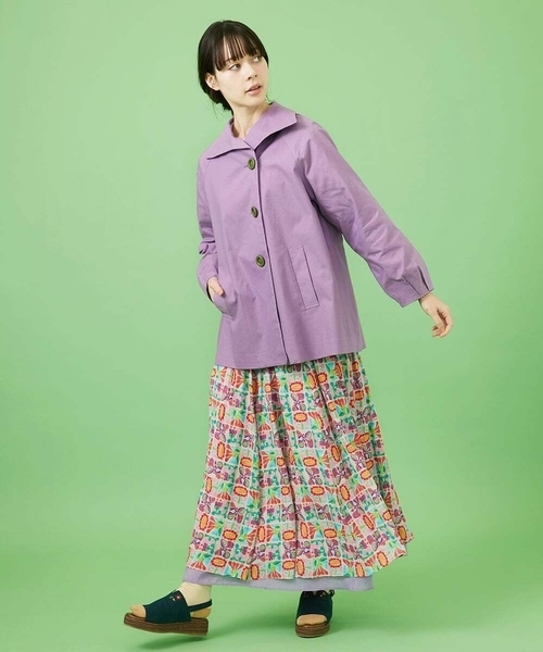Jocomomola（ホコモモラ）の「Morado ciruela プリントギャザースカート（スカート・レディース・ライラック・40）」の15枚目の写真