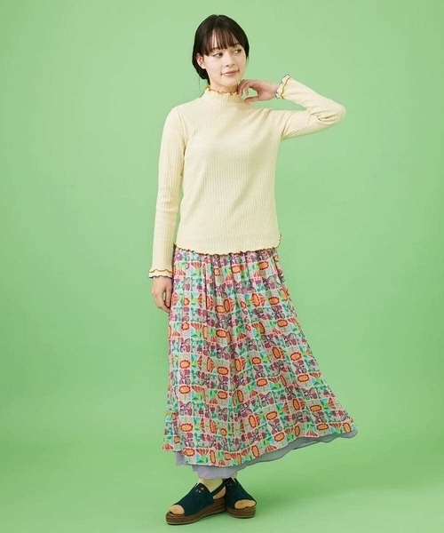 Jocomomola（ホコモモラ）の「Morado ciruela プリントギャザースカート（スカート・レディース・ライラック・40）」の14枚目の写真